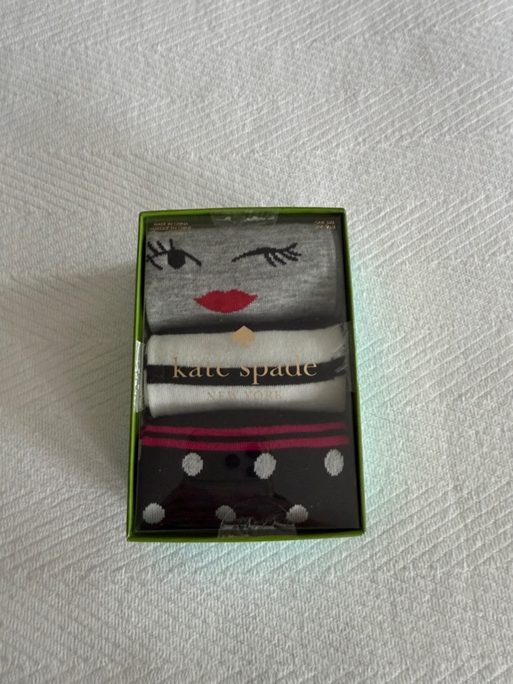 kate spade Gray, White, Black, Pink Sock Set
